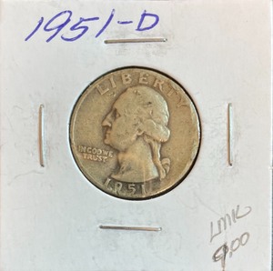 1951-D Washington Silver Quarter