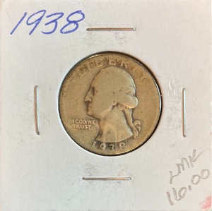 1938 Washington Silver Quarter