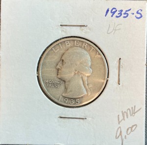 1935-S Silver Washington Quarter