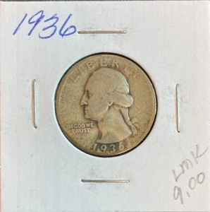 1936 Silver Washington Quarter