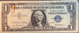 1957 $1 Silver Certificate - # I 45641429 A