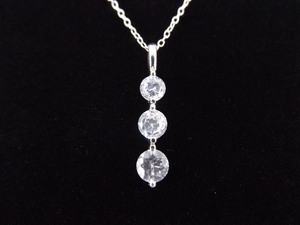 .925 Sterling Silver Faceted Crystal Pendant Necklace
