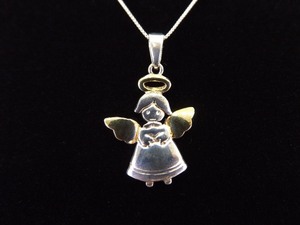 .925 Sterling Silver Angel Pendant Necklace