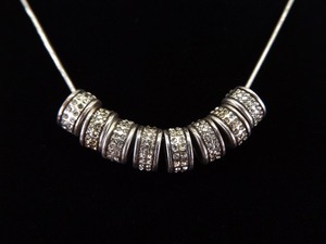 .925 Sterling Silver Crystal Slide Necklace