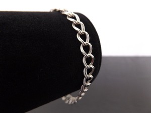 .925 Sterling Silver Multi Ring Link Charm Bracelet