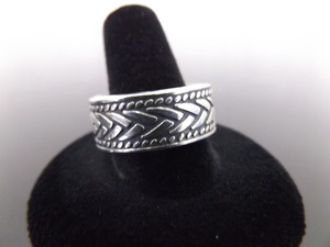 .925 Sterling Silver Scrolled Ring Size 12