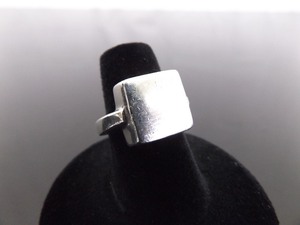 .925 Sterling Silver Block Ring Size 6