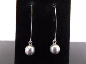.925 Sterling Silver Dangle Ball Hook Earrings