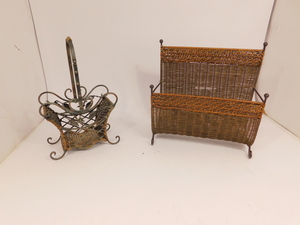 Wicker Magazine Rack and Wine Bottle Holder