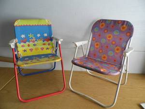 Lot of 2 Kids Folding Chairs