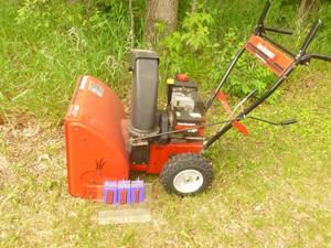 lot 1 image: Yard Machine 5 hp 22 Snow Blower. Lightly used. Tested & works. As shown.
