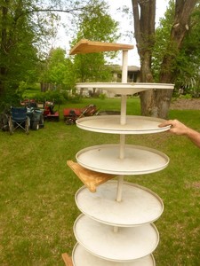 lot 18 image: Lazy susan shelf for paintplantsetc. As shown.