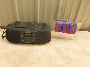 lot 25 image: Sony boom box with cd player. Tested & works. As shown.