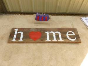 lot 43 image: Home sign made of barn wood. Well made. As shown.
