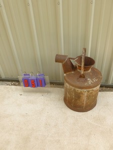lot 51 image: Antique pertrolem 5 gallon can. As shown.