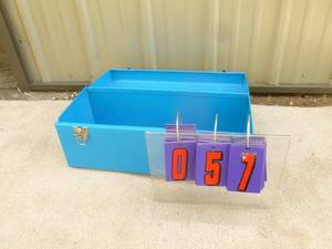 lot 57 image: Steel tool box. 18 x 8. New condition. As shown.