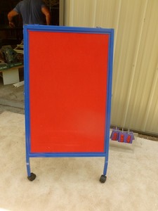 lot 64 image: Kids actvity board. White board & felt sides. As shown.