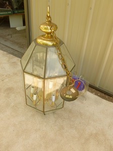lot 67 image: Large hanging light fixture. Good shape. As shown.