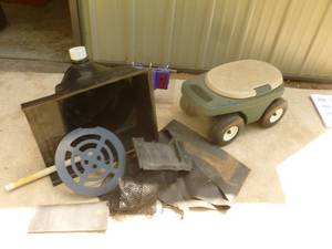 lot 82 image: Garden cart & fountain liner. As shown.