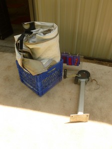 lot 87 image: 20 pontoon cover with winch. Nice shape. As shown.