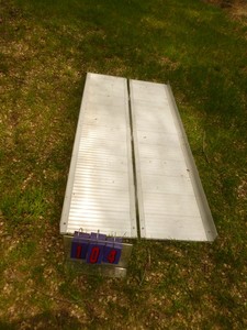 lot 104 image: 5 12 folding  wheel chair ramp. As shown.