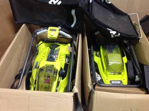 4 RYOBI Cordless Battery Walk Behind Push Lawn Mowers (see pics)