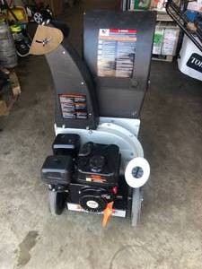 BRUSH MASTER 5.25 x 3.75 in. 445cc Self Feed Gas Chipper Shredder with 120V Electric Start, Unique 3-in-1 Discharge in good conditions