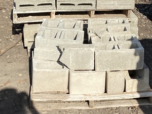 lot 36 image: (4) Pallets Of Concrete Block  Cinder Blocks