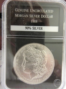 lot 113 image: UNCIRCULATED 1888 MORGAN SILVER DOLLAR