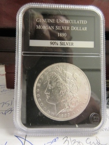 lot 115 image: UNCIRCULATED 1890 MORGAN SILVER DOLLAR