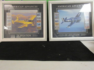 lot 138 image: FRAMED AVIATION STAMP WALL ART
