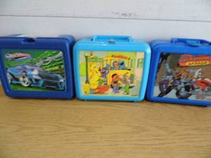 Lot of 3 Plastic Lunchboxes