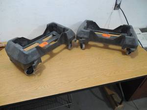 lot 5 image: (2) Rubbermaid Commercial Products Slim Jim Trashcan Dolly