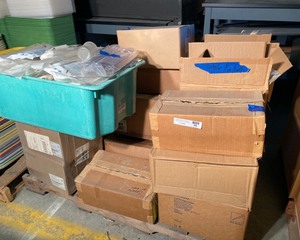 lot 56 image: Pallet of 5 ML Serological Pipets, Syringes, etc