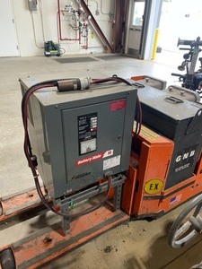 lot 1A image: RICO PWH-EX-60 Explosion Proof Electric Pallet Jack  Battery-Mate Charger