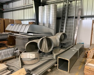 lot 77 image: Assorted Metal for HVAC, Ductwork, Electrical Raceways, Rooftop Fan, etc