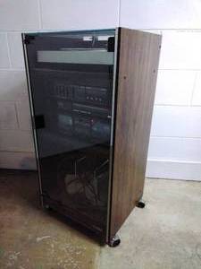 lot 103 image: Rolling Fisher Component Cabinet (& Equipment Inside)