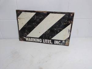 lot 126 image: Metal WARNING LITES, INC. Sign