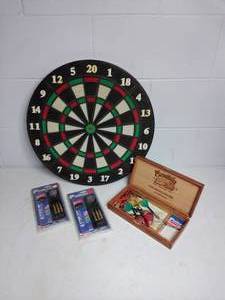 lot 129 image: Dart Board with Accessories