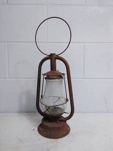 lot 134 image: VINTAGE Lantern with Circular Handle