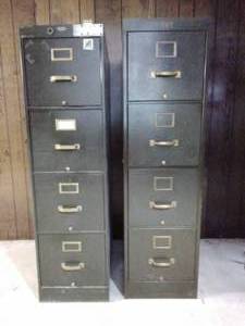 lot 139 image: Two Green Filing Cabinets