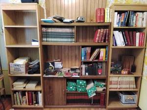 lot 170 image: Cabinet, Two Bookshelves, & Contents
