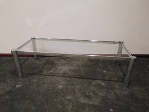 VINTAGE Glass & Chrome Coffee Table
