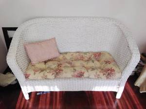 White Wicker Couch