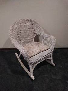 White Wicker Rocking Chair