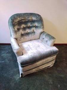 Blue Crushed-Velvet Look Rocking Chair