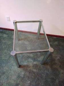 VINTAGE Chome & Glass Side Table