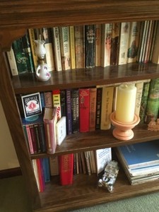 Bookshelf with contents