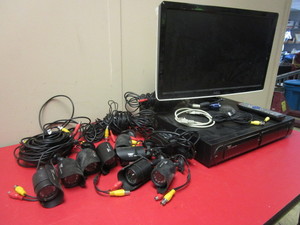 lot 632 image: NIGHT OWL SECURITY CAMERA SYSTEM, WITH 8 CAMERAS AND CHANNELS, DIGITAL RECORDER, MONITOR