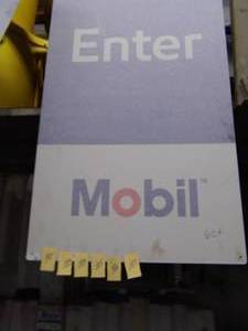 lot 182 image: Metal Mobil Enter Sign